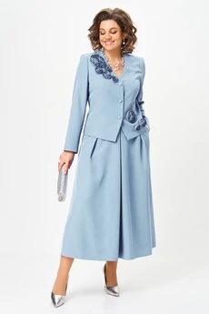 Костюм с юбкой 25105 голубой Ladysecret