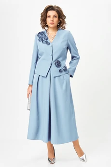 Костюм с юбкой 25105 голубой Ladysecret