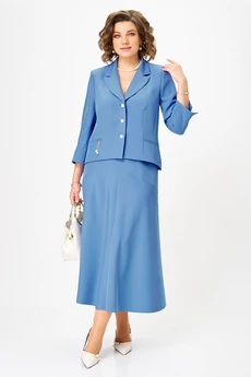 Костюм с юбкой 25106 голубой Ladysecret