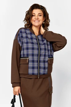 Костюм с юбкой 25220 клетка + шоколад Ladysecret