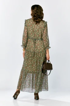 Платье 25301 хаки + цветы Ladysecret