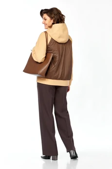 Куртка 9011 бежевый-шоколад Ladysecret