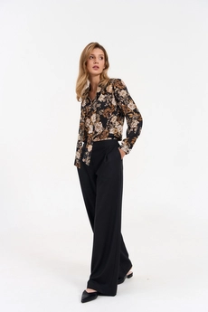 Блузка 10589 рисунок на черном LeNata