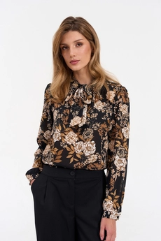 Блузка 10589 рисунок на черном LeNata