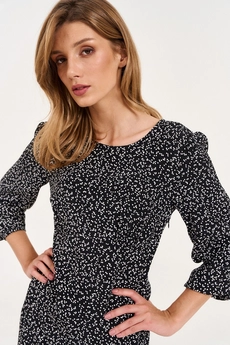 Платье 11348 рисунок на черном LeNata