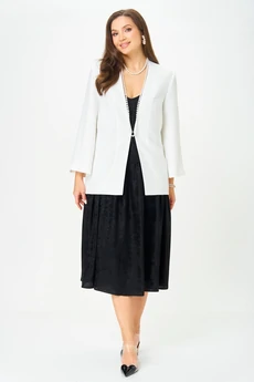 Костюм с платьем 20457 белый с черным LeNata