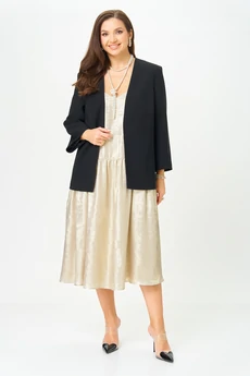 Костюм с платьем 20457 золотой с черным LeNata