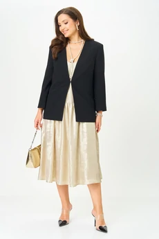 Костюм с платьем 20457 золотой с черным LeNata