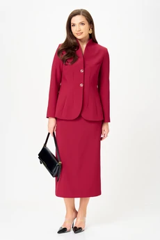 Костюм с юбкой 20549 бордо LeNata