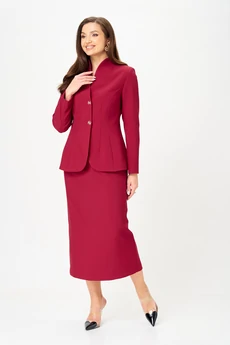 Костюм с юбкой 20549 бордо LeNata