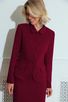Костюм с юбкой 21212 бордовый LeNata