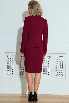 Костюм с юбкой 21212 бордовый LeNata