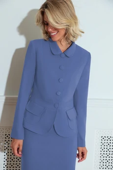 Костюм с юбкой 21212 темно-голубой LeNata