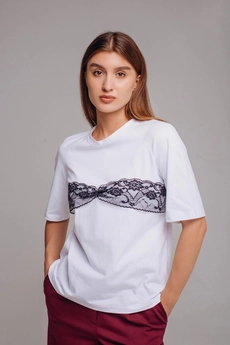 Футболка 037 белый + бант LegendStyle