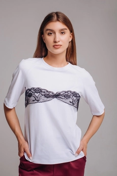 Футболка 037 белый + бант LegendStyle