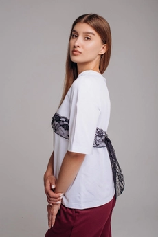 Футболка 037 белый + бант LegendStyle