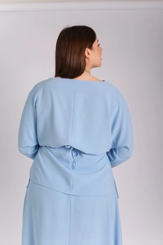 Блузка B-028-LONG голубой LegendStyle