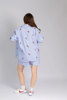 Костюм с шортами K-007 бело-голубой LegendStyle