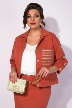 Костюм с юбкой 1285 теракот Liliana-style