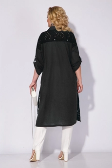 Костюм брючный 1306 БРл черный + белый Liliana-style