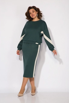Костюм с юбкой 1369 зеленый Liliana-style