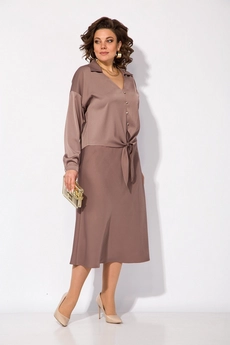 Костюм с юбкой 1390 капучино Liliana-style