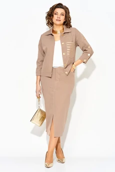 Костюм с юбкой 1405Н мокко Liliana-style