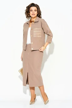 Костюм с юбкой 1405Н мокко Liliana-style