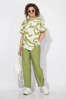 Костюм брючный 1438л оливка Liliana-style