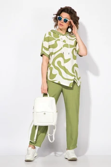 Костюм брючный 1438л оливка Liliana-style