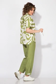 Костюм брючный 1438л оливка Liliana-style