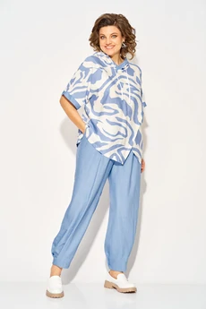 Костюм брючный 1438л голубой Liliana-style