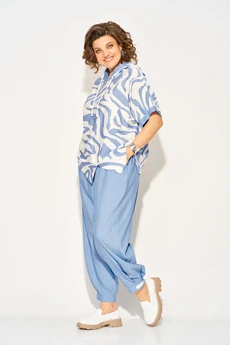 Костюм брючный 1438л голубой Liliana-style