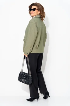 Костюм брючный 1482 БрПн олива + черный Liliana-style