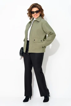 Костюм брючный 1482 БрПн олива + черный Liliana-style