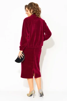 Костюм с юбкой 1487 винный Liliana-style