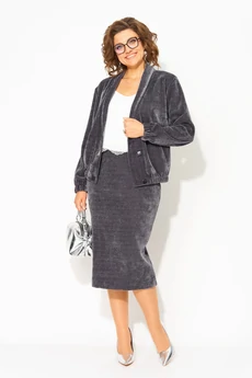 Костюм с юбкой 1487 графит Liliana-style