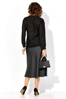 Костюм с юбкой 1494К черный Liliana-style