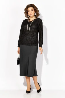 Костюм с юбкой 1494К черный Liliana-style