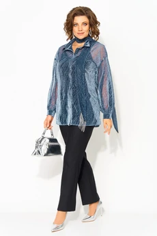 Костюм брючный 1496БрПн синий Liliana-style