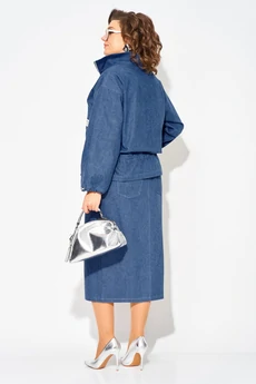 Костюм с юбкой 1504 джинс Liliana-style