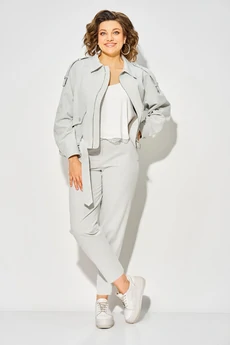 Костюм брючный 1522-1507 серозеленый Liliana-style