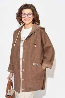 Костюм брючный 1509-1507 шоколад + экрю Liliana-style