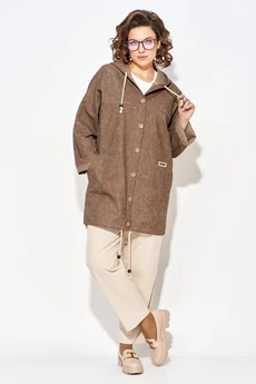 Костюм брючный 1509-1507 шоколад + экрю Liliana-style