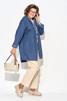 Костюм брючный 1509-1507 синий + экрю Liliana-style