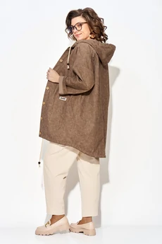 Костюм брючный 1509-1507 шоколад + экрю Liliana-style