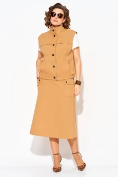 Костюм с юбкой 1512 карамель Liliana-style