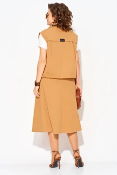 Костюм с юбкой 1512 карамель Liliana-style