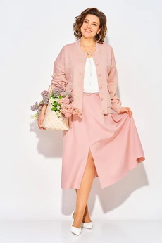 Костюм с юбкой 1513 пудра Liliana-style