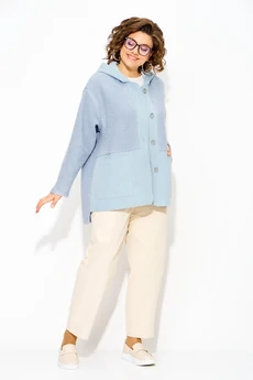 Костюм брючный 1515-1507 голубой + экрю Liliana-style